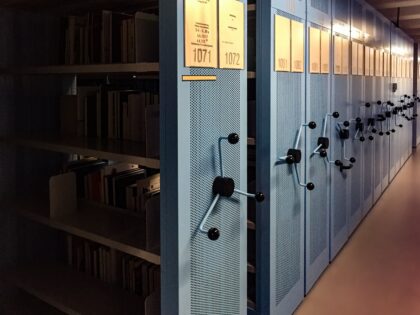 Archive Shelfs at Sächsisches Staatsarchiv in Dresden, Saxony, Germany